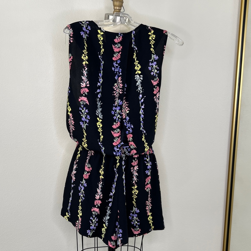 BCBG Max Azria Black Floral Romper, Large - Picture 6 of 12